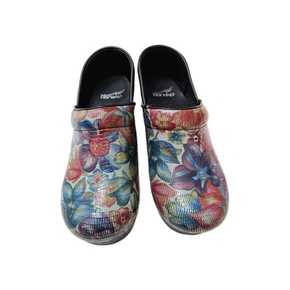 Dansko LT Paisley Tooled w/ Colorful Floral Print Clogs Shoes EU 37 US 6.5 - Picture 2 of 7